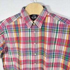 Vintage Dockers Mens XL Short Sleeve Button Down Shirt Multi Color Plaid NWT